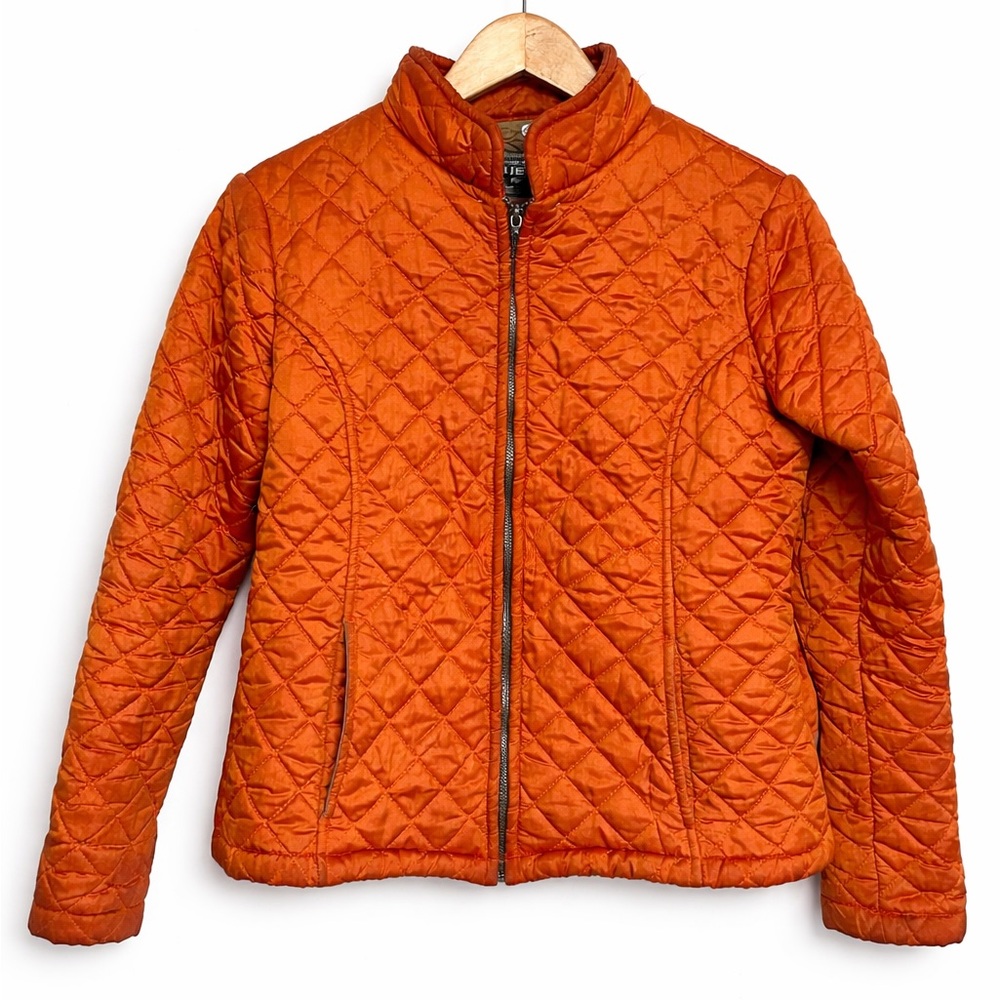 Iridescent Orange Quilted Jacket ✨ Fleece Lined Color Shift Coat M